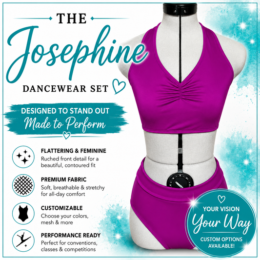 Neon Josephine Semi Custom 2 piece Halter Dance Costume Base | Contemporary Performance Dance wear Set